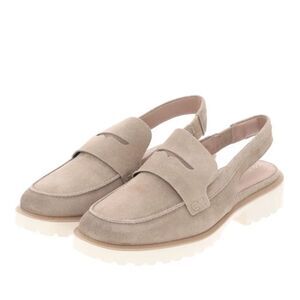 Cole Haan Women's Geneva Lug Sole Slingback  Penny Loafer Flats Suede Beige 7.5B